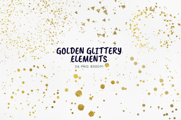 Download Golden Glittery PNG Gold Foil Confetti - Golden Collection
