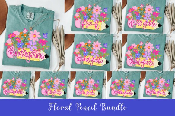 Download Hand-painted Floral Pencil School Grade Bundle - Premium Resources