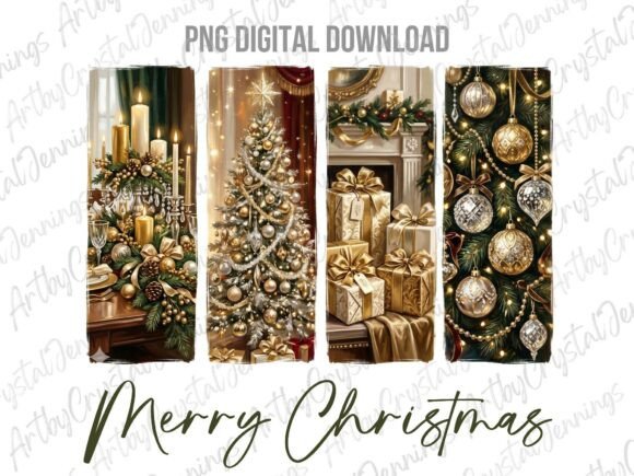 Download Elegant Gold Christmas Brushstroke PNG - Elegant Collection