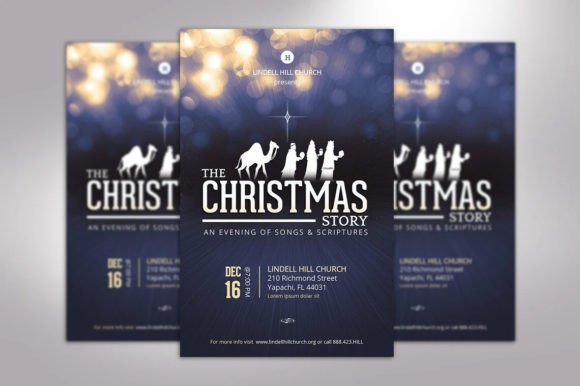 Download Blue Christmas Story Flyer Template Word - Template Collection